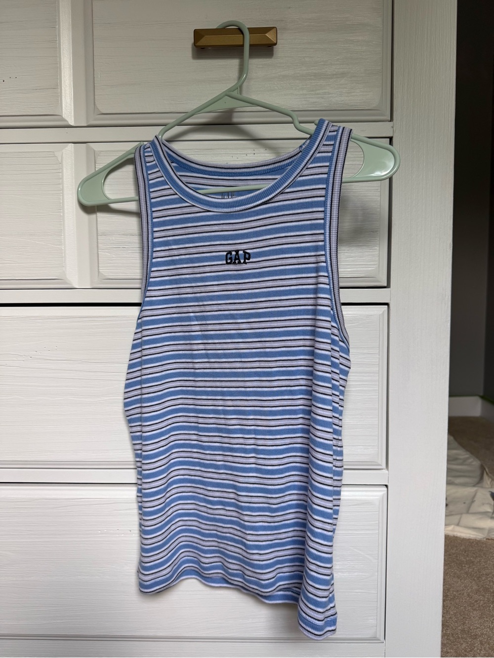 GAP Blue, White & Navy Striped Ribbed Tank